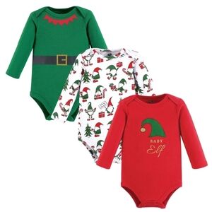 3-Piece 12-18mo Elf-themed Long Sleeve Onesies Bosysuits